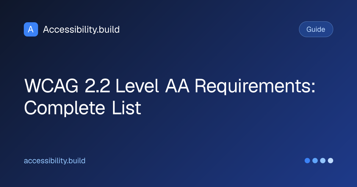 WCAG 2.2 Level AA Requirements: Complete List | Accessibility.build